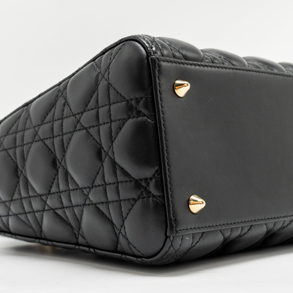 DIOR MEDIUM LADY DIOR LAMBSKIN BLACK LGHW