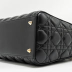 DIOR MEDIUM LADY DIOR LAMBSKIN BLACK LGHW