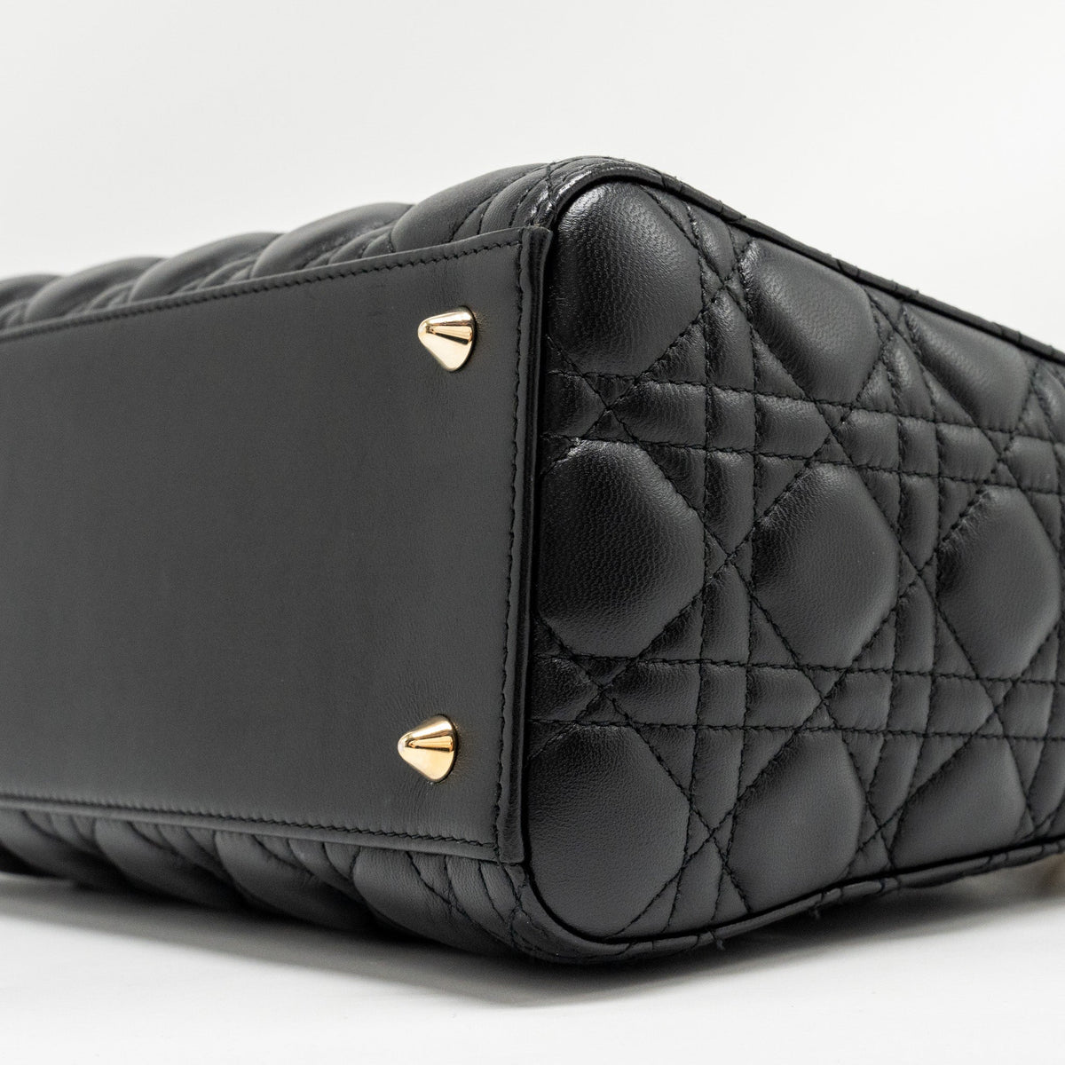 DIOR MEDIUM LADY DIOR LAMBSKIN BLACK LGHW