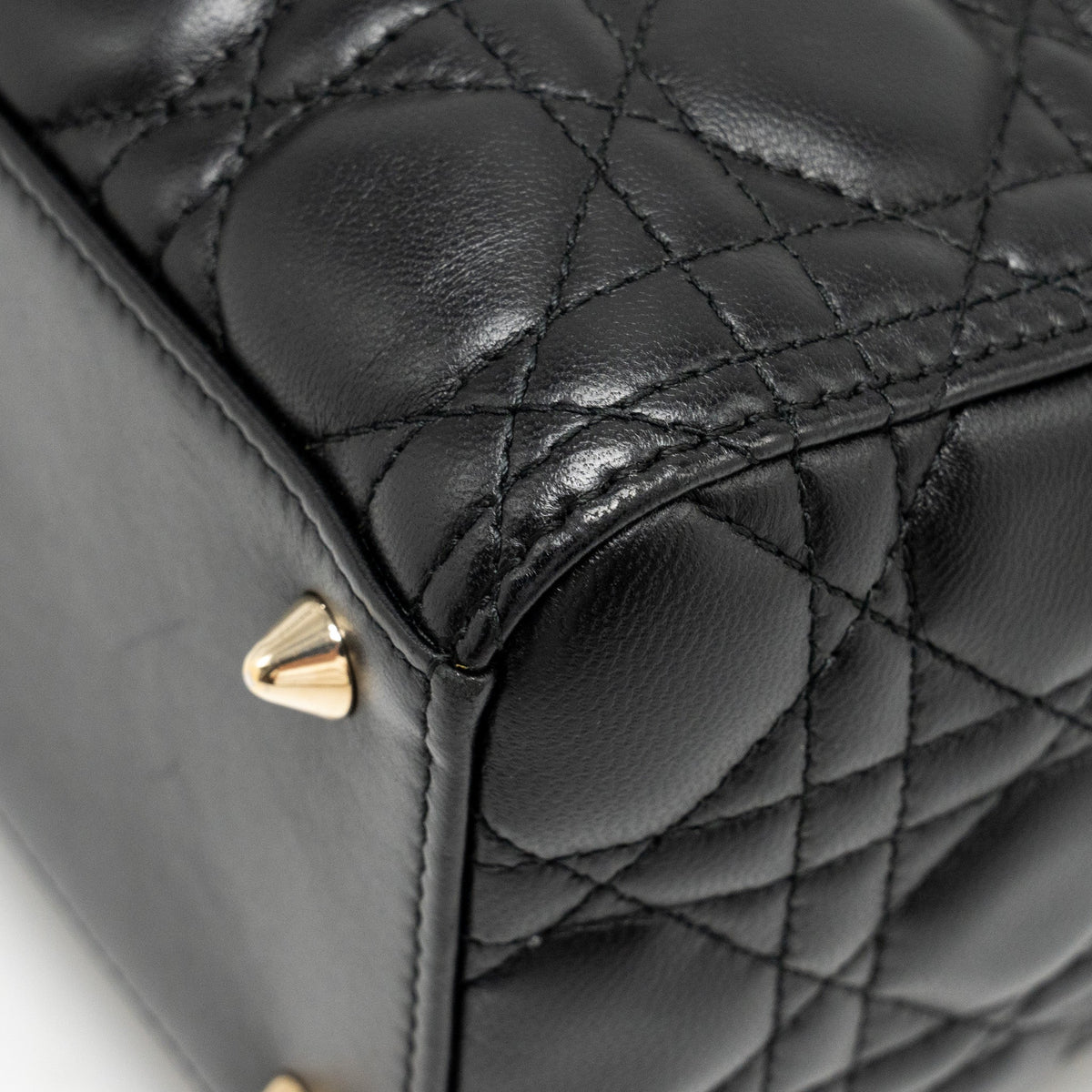 DIOR MEDIUM LADY DIOR LAMBSKIN BLACK LGHW