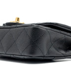CHANEL 24P COCO LOVE MINI FLAP BAG ADJUSTABLE CHAIN CAVIAR BLACK GHW (MICROCHIP)