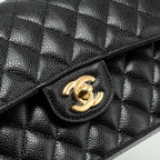 CHANEL SMALL CLASSIC DOUBLE FLAP BAG CAVIAR BLACK GHW