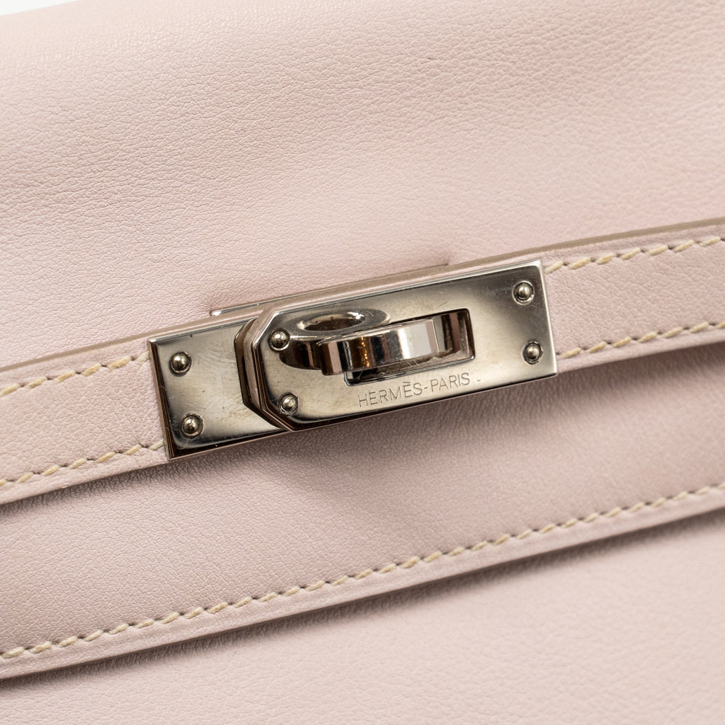 Hermes Kelly Danse Swift Rose Dragee SHW Stamp Sqaure L