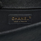 CHANEL CHEVRON MEDIUM BOY CHANEL HANDBAG CAVIAR BLACK GHW