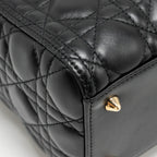 DIOR MEDIUM LADY DIOR LAMBSKIN BLACK LGHW