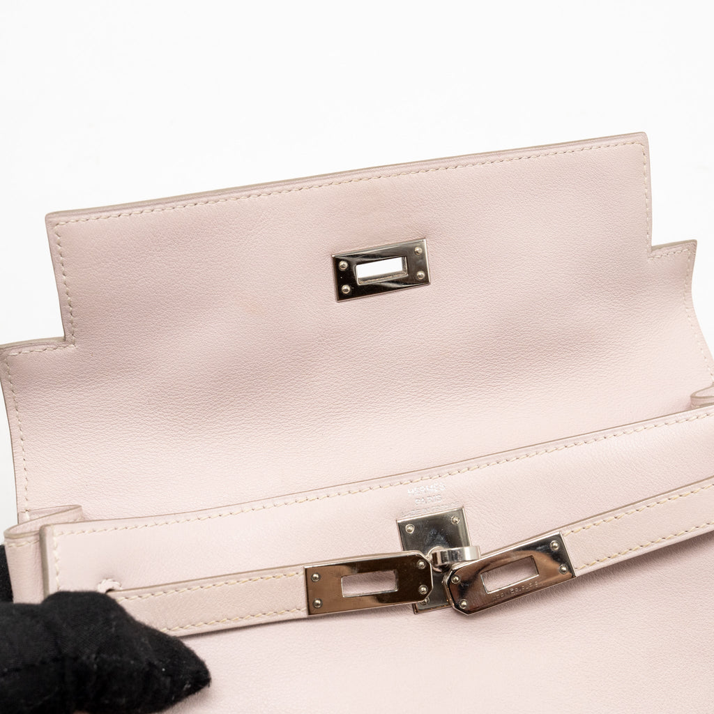Hermes Kelly Danse Swift Rose Dragee SHW Stamp Sqaure L
