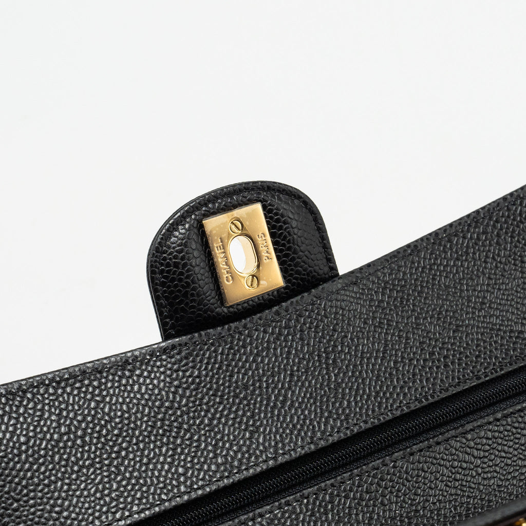 CHANEL SMALL CLASSIC DOUBLE FLAP BAG CAVIAR BLACK GHW