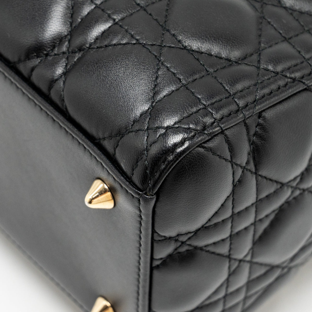 DIOR MEDIUM LADY DIOR LAMBSKIN BLACK LGHW
