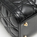 DIOR MEDIUM LADY DIOR LAMBSKIN BLACK LGHW