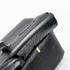 HERMES BIRKIN 30 ALLIGATOR MAT TOUCH TOGO BLACK GHW