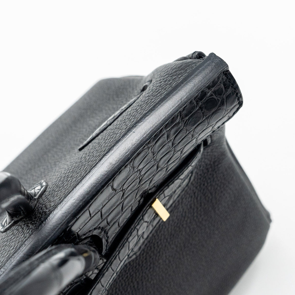 HERMES BIRKIN 30 ALLIGATOR MAT TOUCH TOGO BLACK GHW