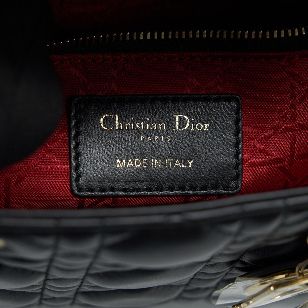 DIOR LADY DIOR SMALL MY ABC BAG LAMBSKIN BLACK LGHW