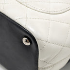 CHANEL SMALL CAMBON LIGNE SHOPPING TOTE BAG CALFSKIN BLACK/WHITE SHW