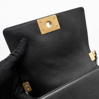 CHANEL SMALL BOY BAG CAVIAR BLACK GHW (MICROCHIP)