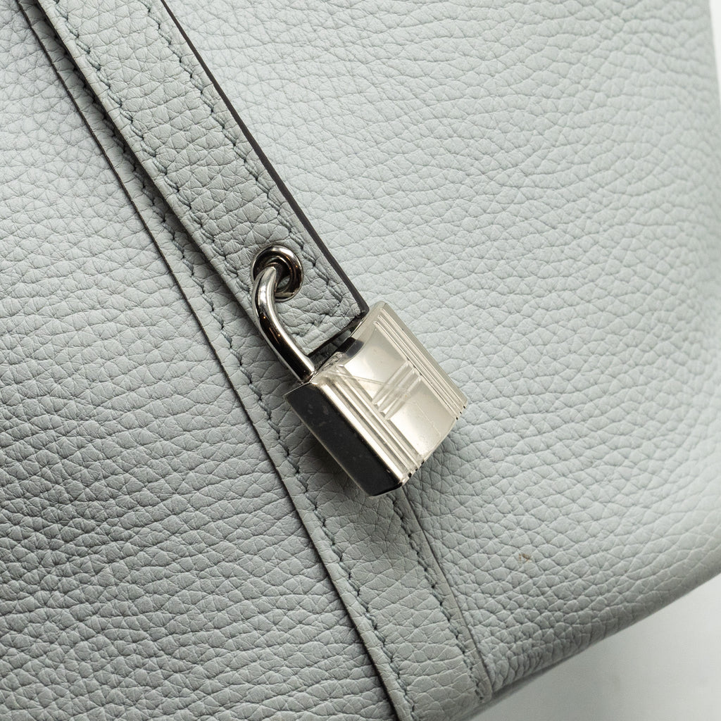 Hermes Picotin 18 Lock Bag Clemence Blue Pale SHW
