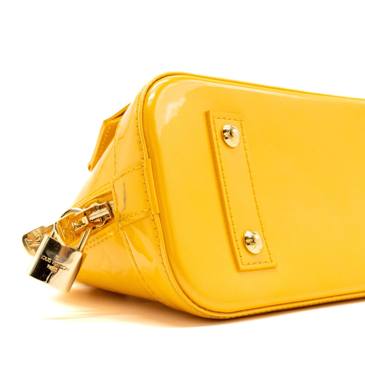 LOUIS VUITTON ALMA BB PATENT YELLOW LGHW