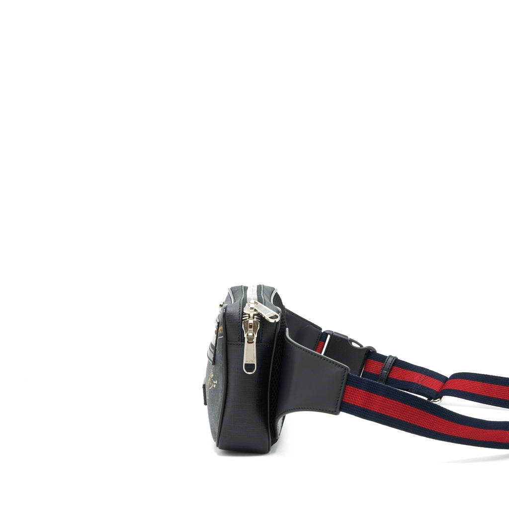 GUCCI GG SUPREME/ TIGER BELT BAG BLACK SHW