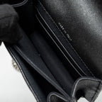 CHANEL 22S COCO LETTERING MINI FLAP BAG WITH ENAMEL TOP HANDLE CAVIAR BLACK SHW