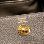 Hermes Mini Lindy Clemence Gris Etain GHW