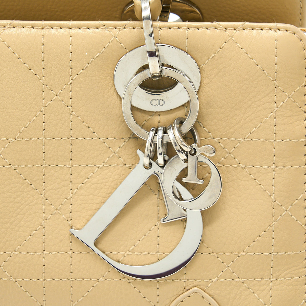 DIOR VINTAGE LADY DIOR LONG CUIR CALFSKIN BEIGE SHW