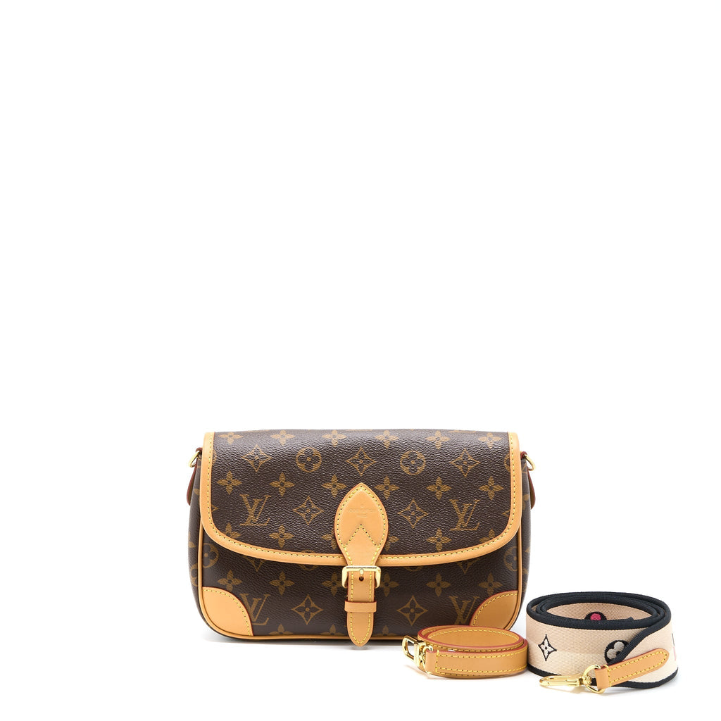 LOUIS VUITTON DIANE BAG MONOGRAM CANVAS WITH JACQUARD STRAP GHW (NEW VERSION)