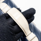 GUCCI GG MARMONT TOP HANDLE BAG CALFSKIN NAVY/ WHITE SHW