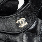 CHANEL 24S 31 NANO CLUTCH WITH CHAIN SHINY LAMBSKIN BLACK LGHW (MICROCHIP)