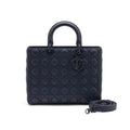 Dior Large Lady Dior Cannage Calfskin Dark Blue with Dark Blue Hardware