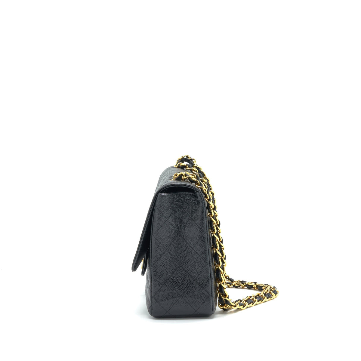 CHANEL VINTAGE JUMBO SINGLE FLAP CAVIAR BLACK GHW