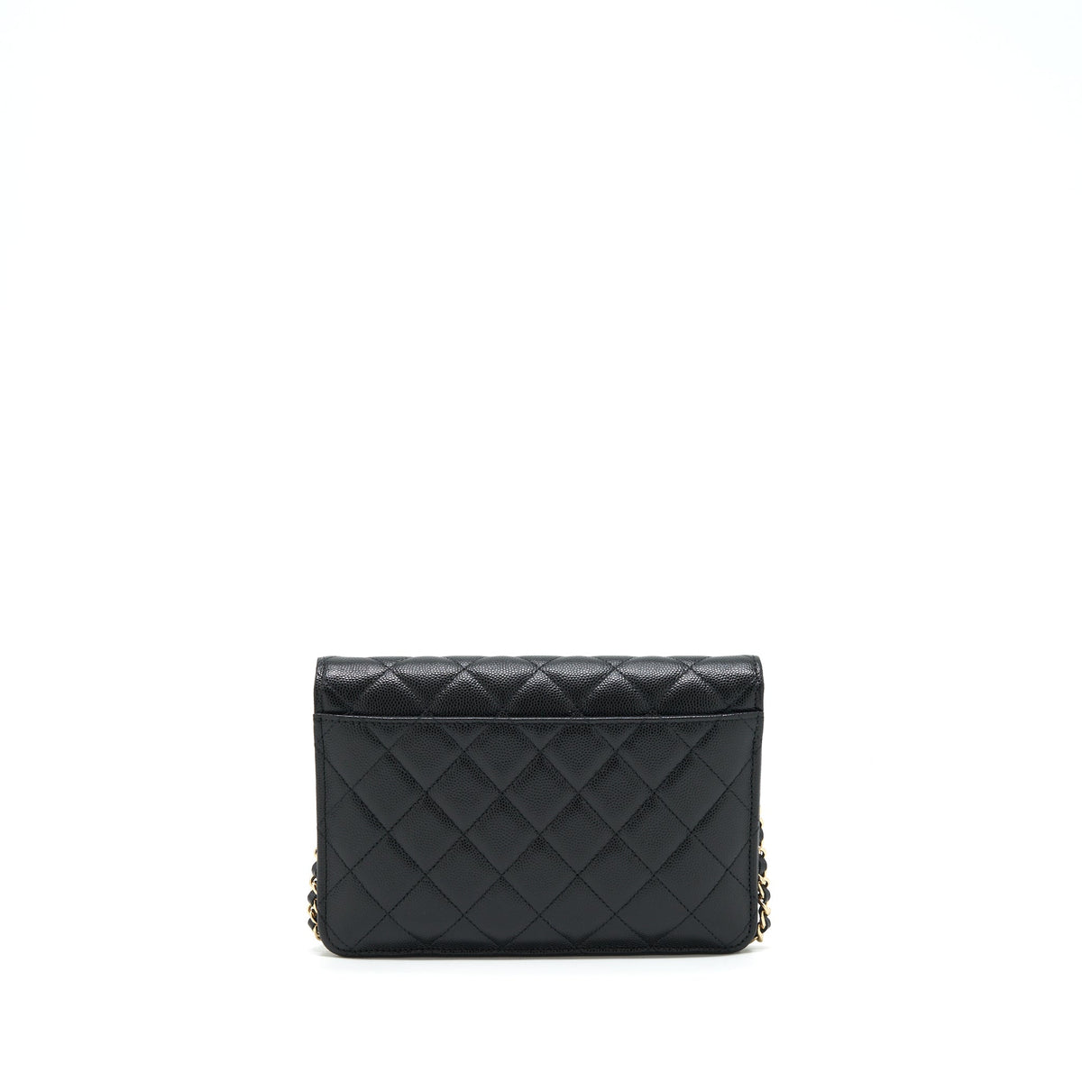 CHANEL 2 IN 1 WALLET ON CHAIN CAVIAR BLACK GHW