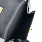 HERMES KELLY POCKET COMPACT MADAME BLACK GHW