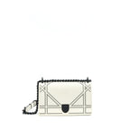 DIOR SMALL DIORAMA STUDDED WHITE WITH BLACK HARDWARE
