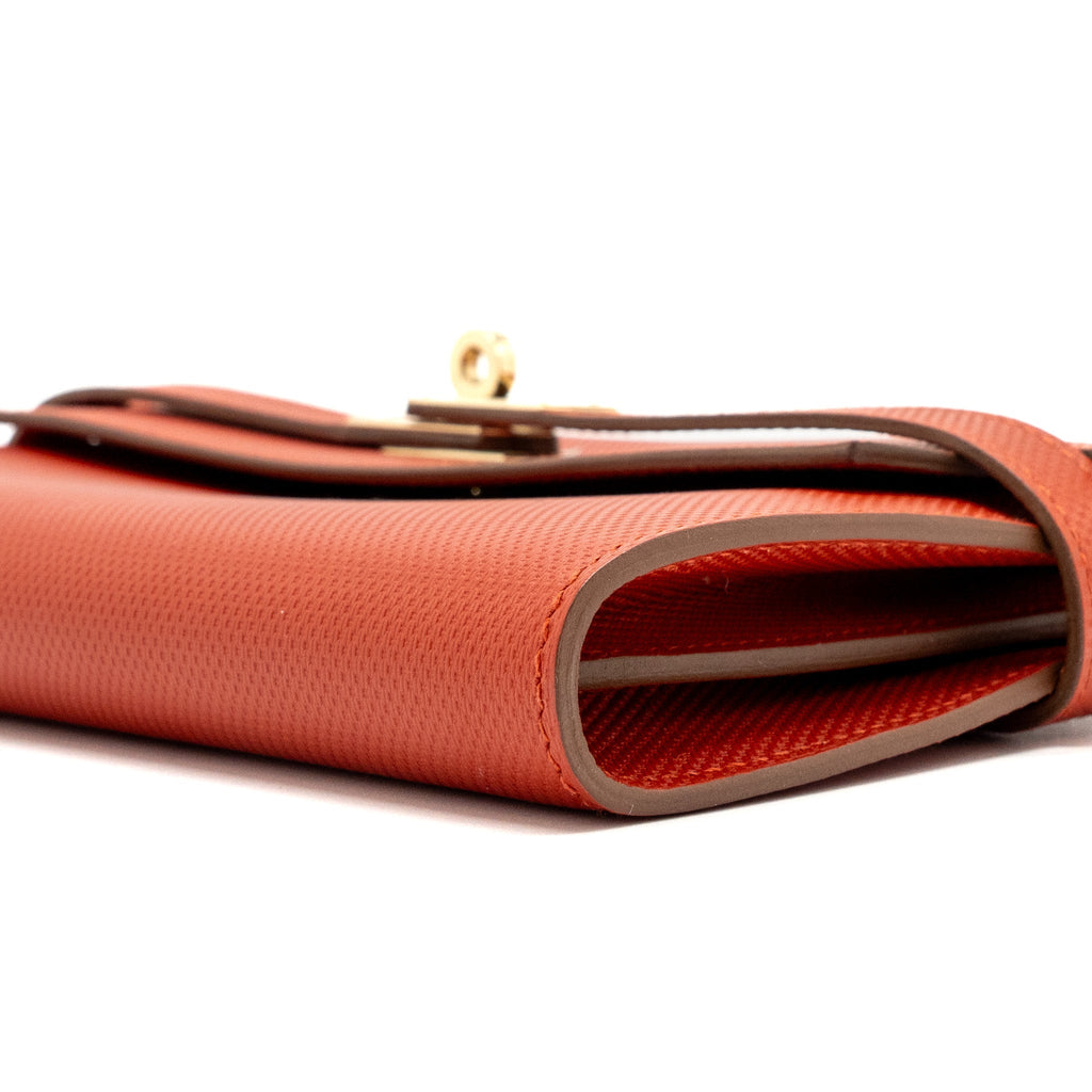 Hermes Kelly Long Wallet Grain Sanguine GHW