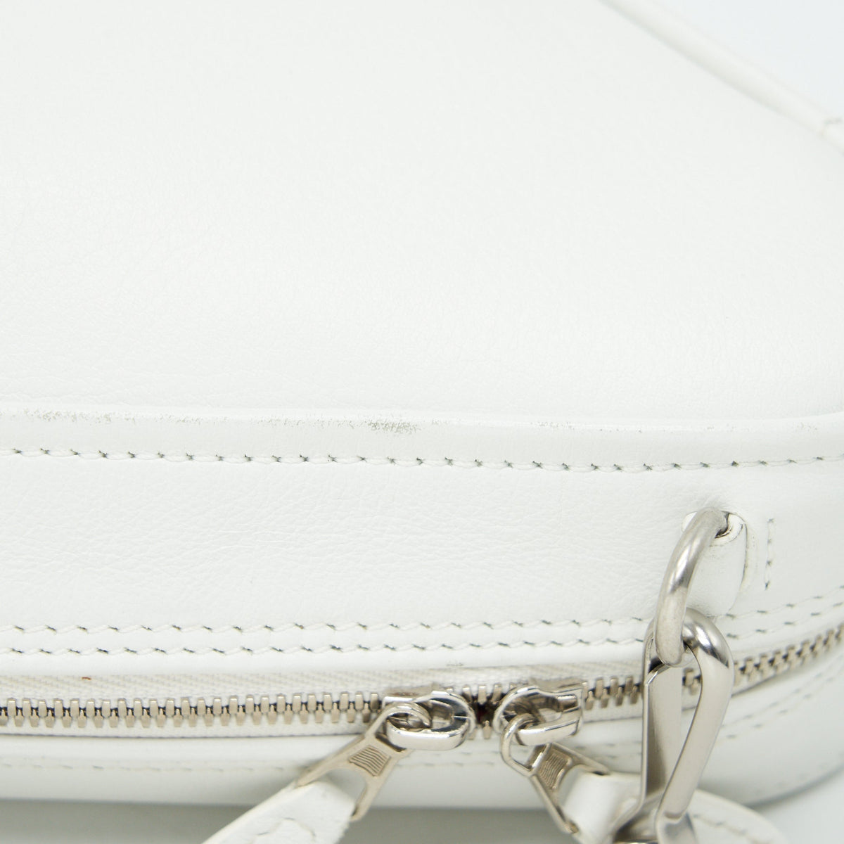 BALENCIAGA TRIANGLE MINI CHAIN CROSSBODY BAG WHITE