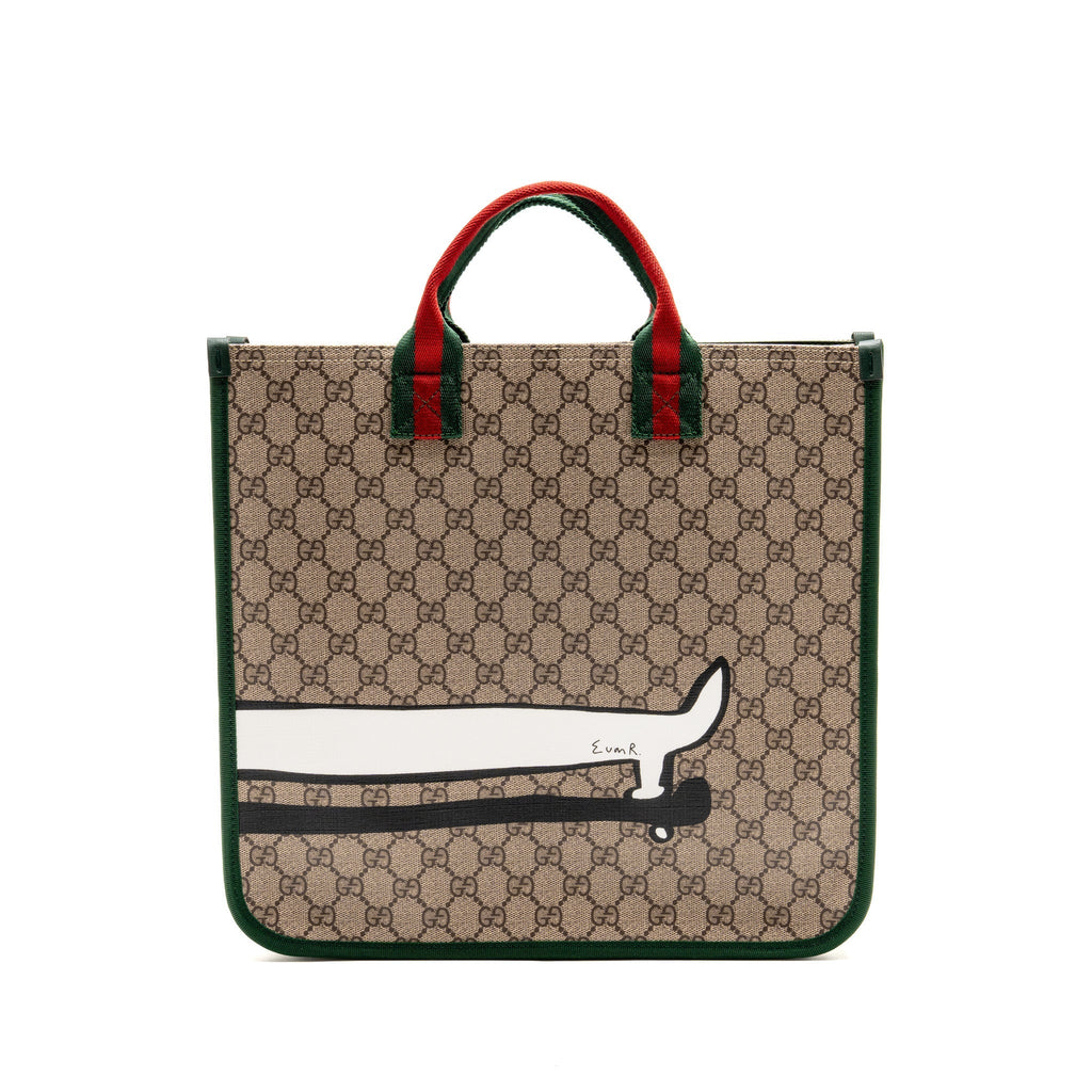 Gucci x Euan Roberts Children’s Printed GG Tote Bag GG Supreme Canvas Beige/Dark Brown