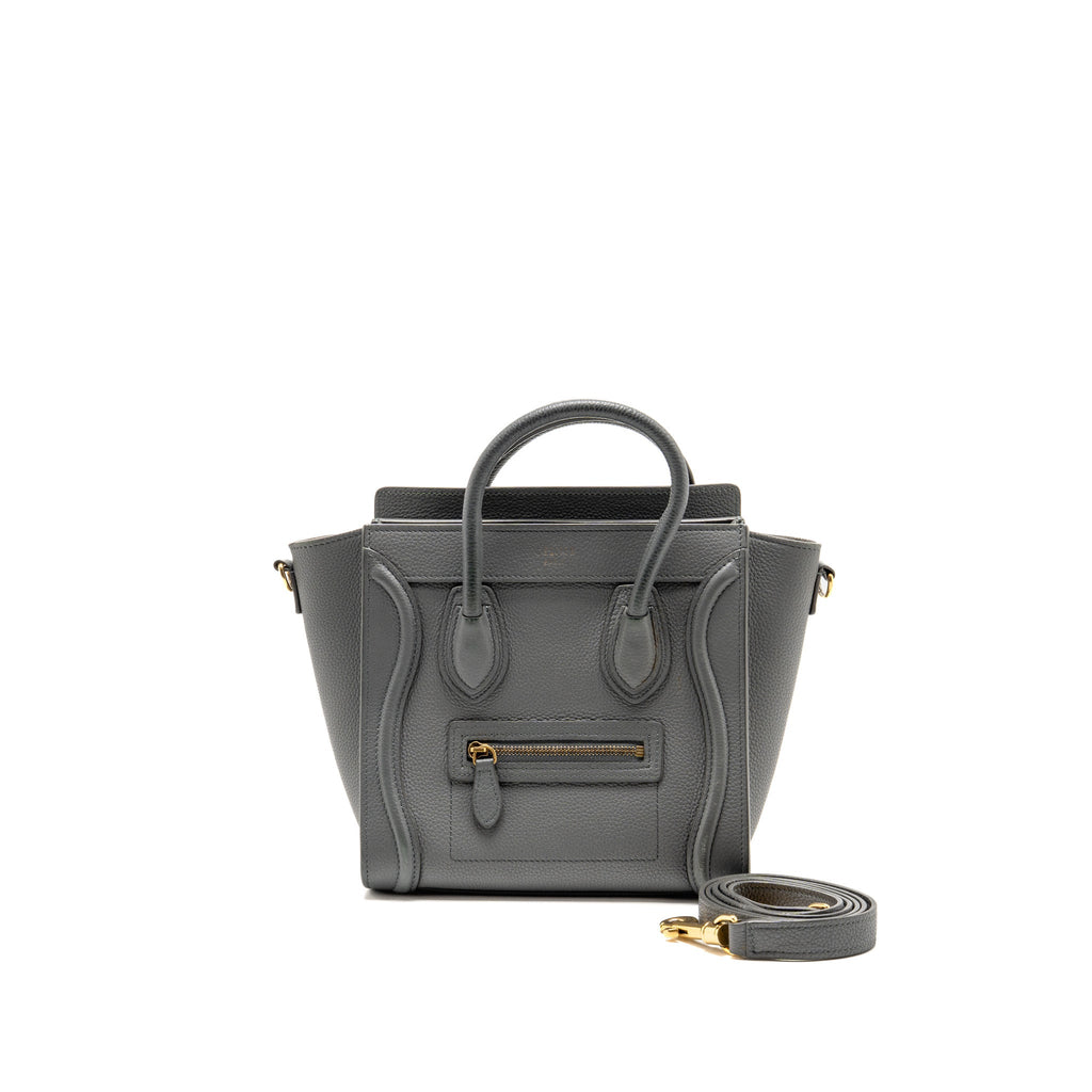 Celine Nano Luggage Bag Calfskin Grey GHW