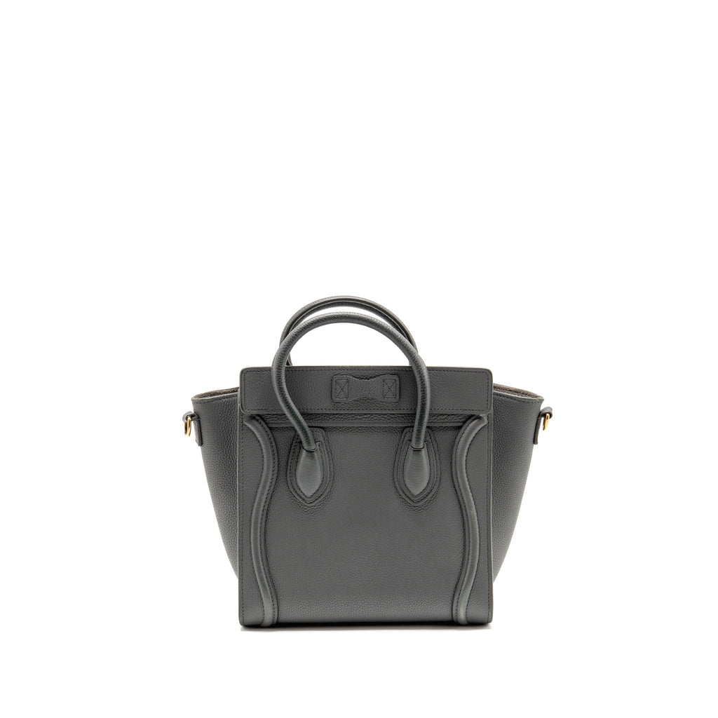 Celine Nano Luggage Bag Calfskin Grey GHW