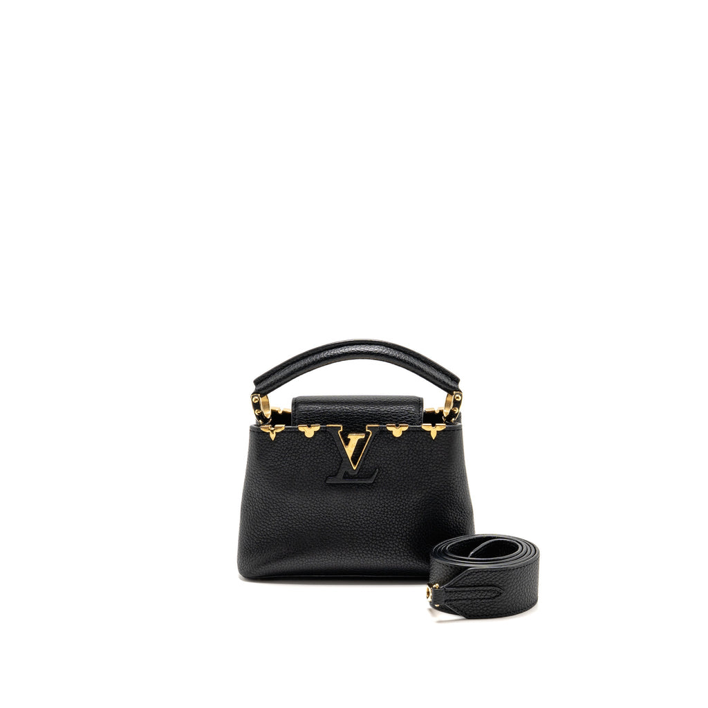 Louis Vuitton mini capucines flower crown line Taurillon black GHW
