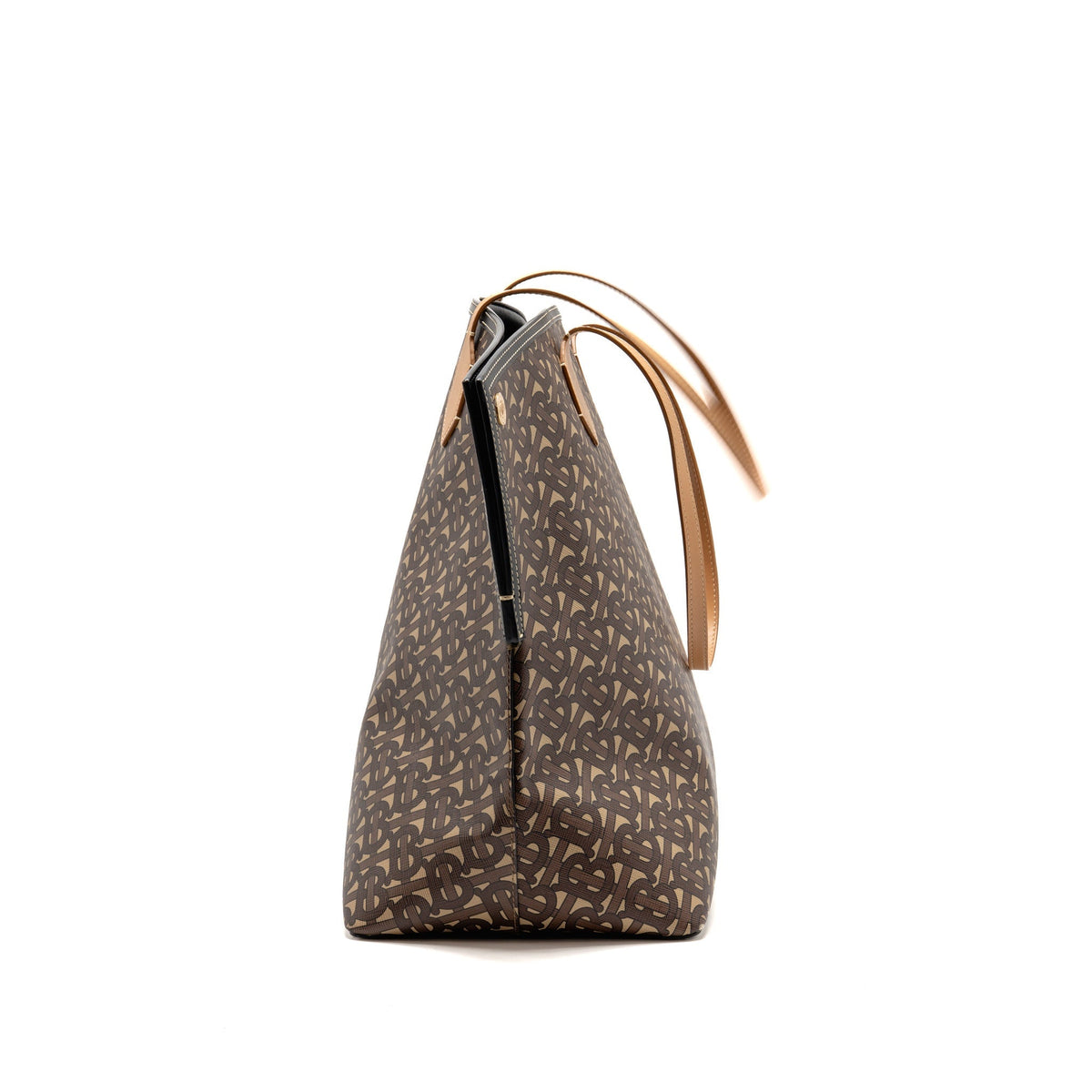 Burberry Large Society Tote Bag Monogram E-canvas Bridle Brown GHW