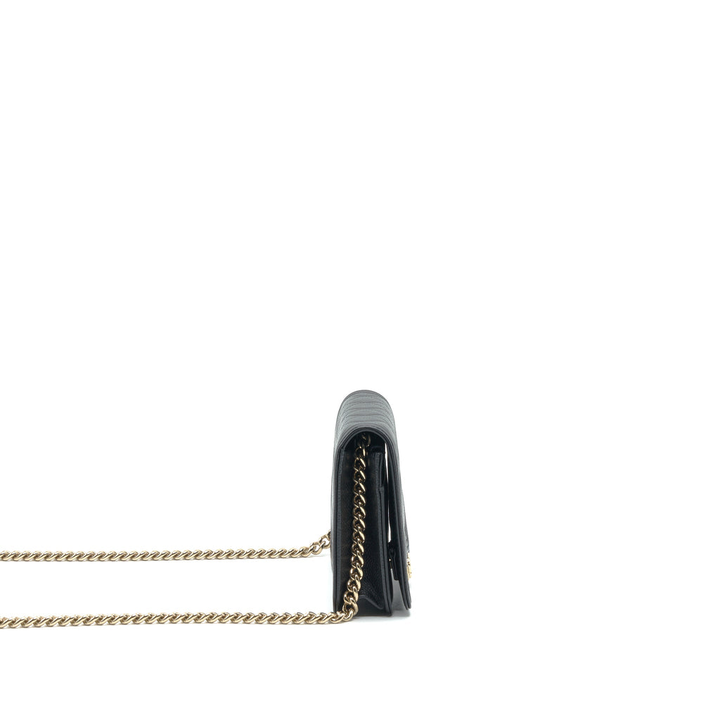 CHANEL LEBOY WALLET ON CHAIN WOC CAVIAR BLACK GHW
