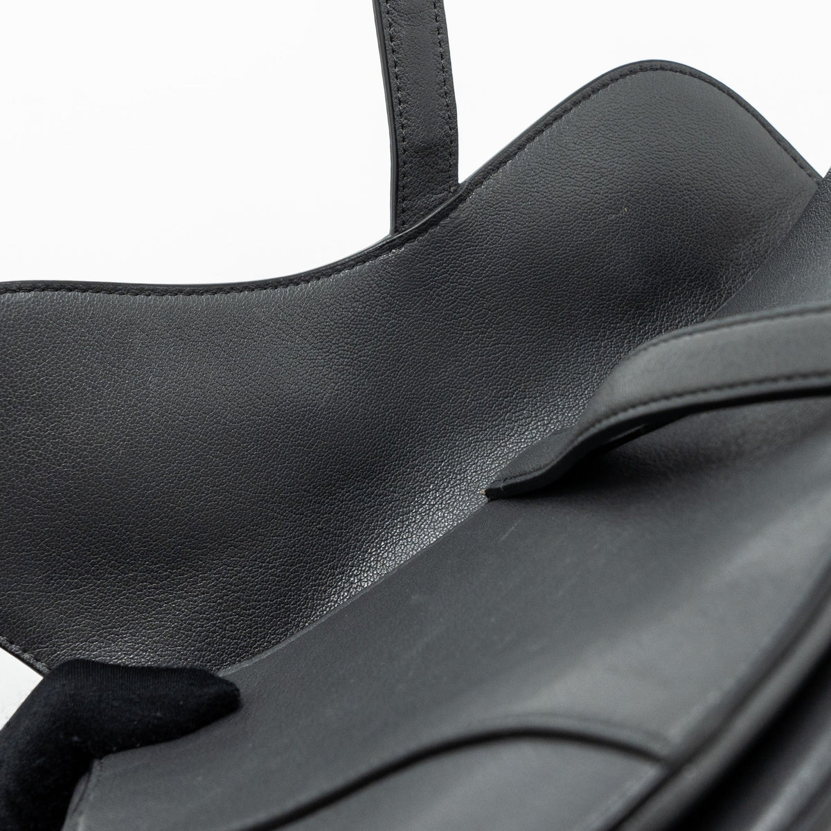 DIOR MEDIUM SADDLE BAG GOATSKIN DARK GREY GHW