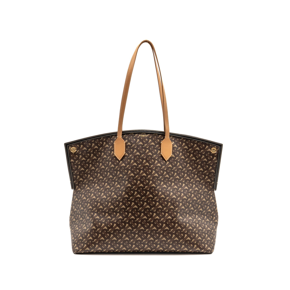 Burberry Large Society Tote Bag Monogram E-canvas Bridle Brown GHW