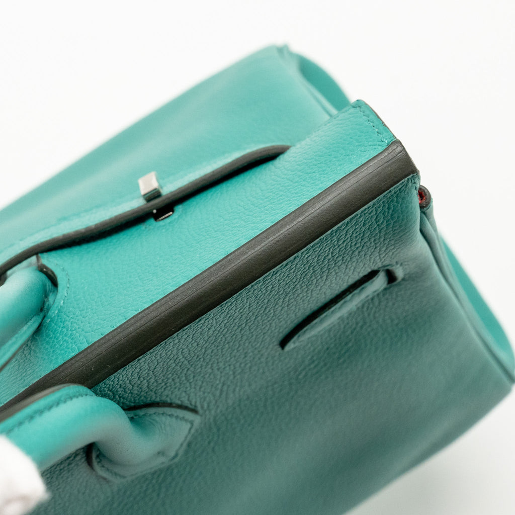 Hermes Birkin 25 Taurillon Novello Vert Verona/Rose Lipstick SHW