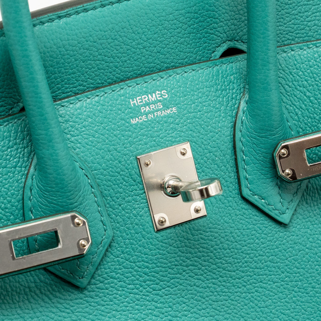 Hermes Birkin 25 Taurillon Novello Vert Verona/Rose Lipstick SHW