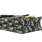 DIOR SADDLE PHONE POUCH DIOR OBLIQUE JACQUARD BLUE GHW