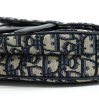 DIOR MINI SADDLE BLUE OBLIQUE GHW
