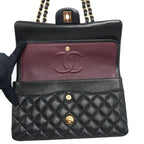 CHANEL CLASSIC DOUBLE FLAP BAG LAMBSKIN BLACK GHW