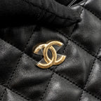 CHANEL 22K HOBO SHOULDER BAG LAMBSKIN BLACK GHW