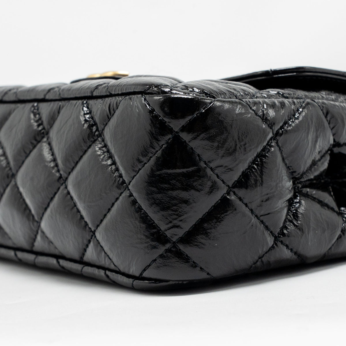 CHANEL 23C SMALL HOBO BAG SHINY CALFSKIN BLACK BRUSHED GHW (MICROCHIP)