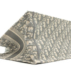 DIOR MEIDUM BOOK TOTE DIOR OBLIQUE EMBROIDERY CANVAS ECRU/GREY